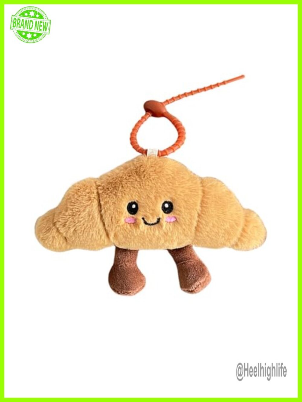 Happy Smiling Bread Croissant Baguette Keychain Cotton Plush Keychain Lucky